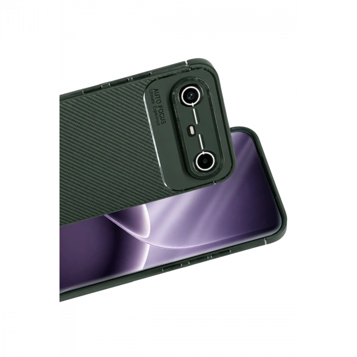 Tecno Spark Slim 5g Auto Focus Karbon Kapak - Koyu Yeşil