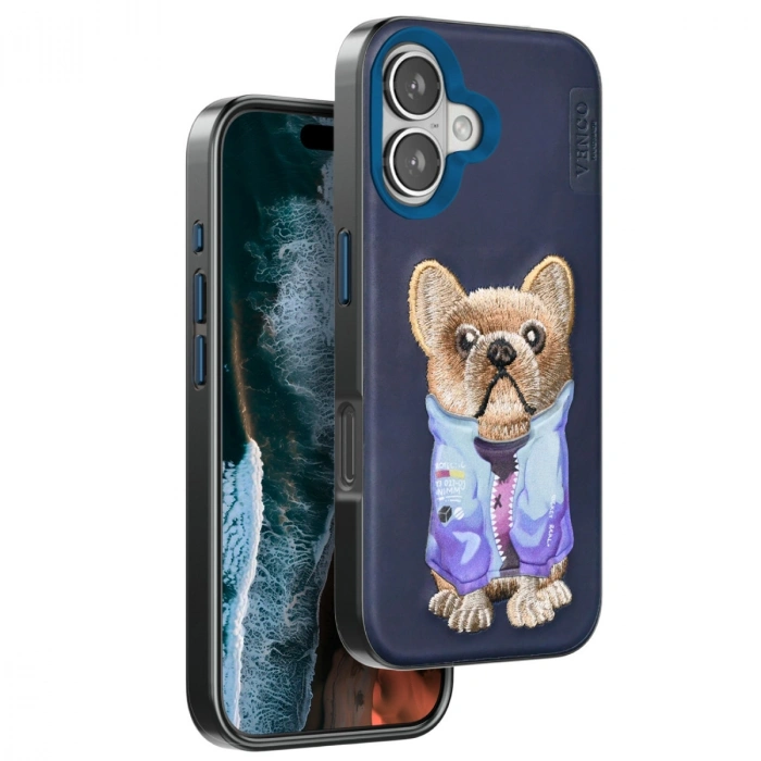 Venco Apple İphone 16 Cute Desenli Kapak - Lacivert