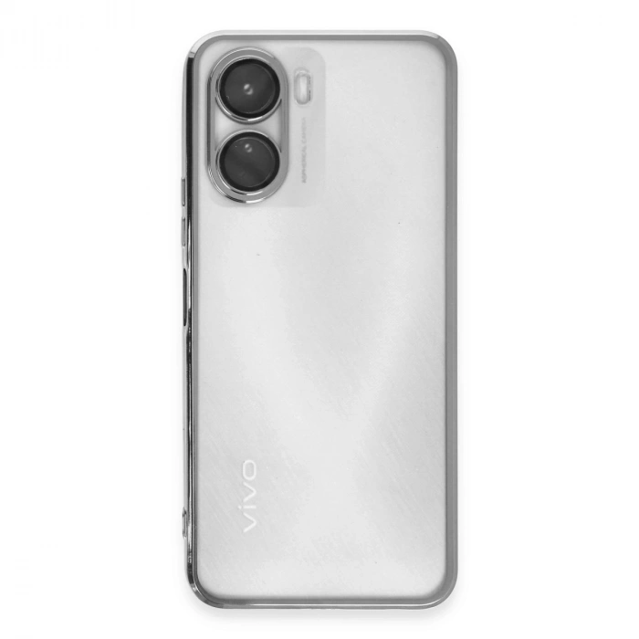 Vivo Y16 Kılıf Razer Lensli Silikon - Gümüş