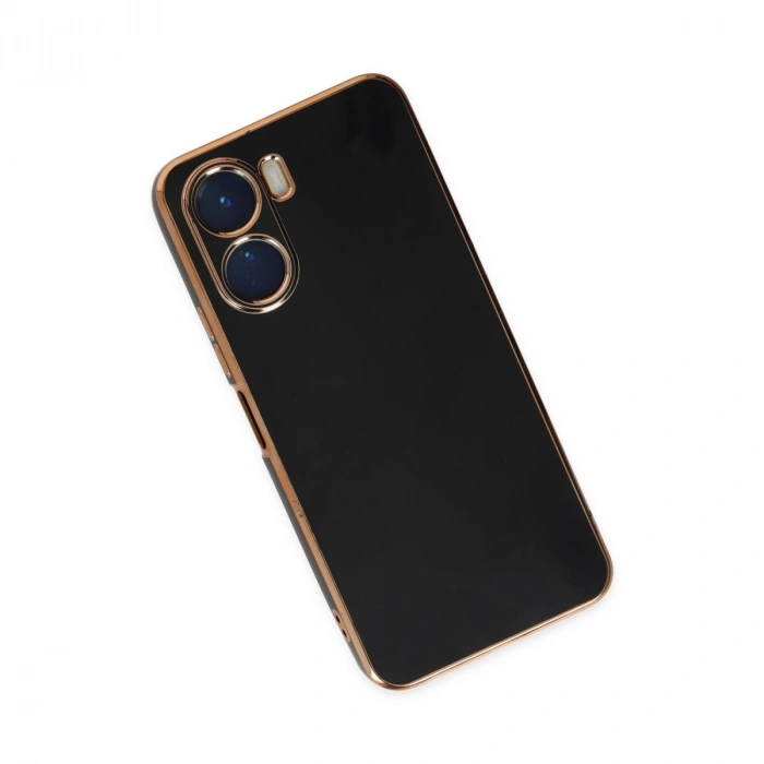 Vivo Y16 Kılıf Volet Silikon - Siyah