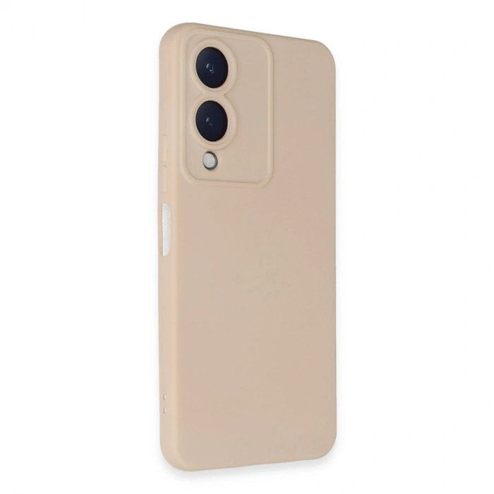 Vivo Y17s Kılıf Nano İçi Kadife Silikon - Pudra