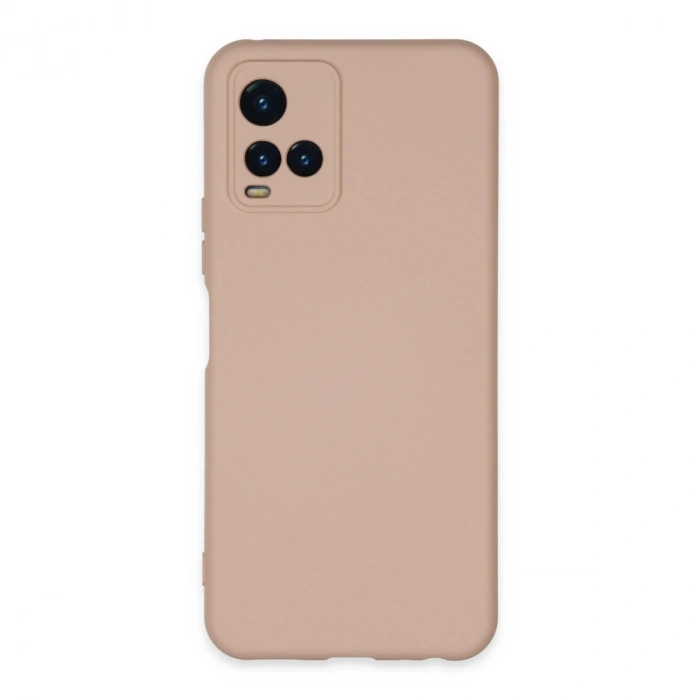Vivo Y21s Kılıf Nano İçi Kadife Silikon - Pudra