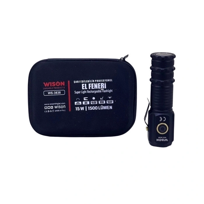Wison Ws-3838 1500 Lümen Mıknatıslı Usb Şarjlı El Feneri