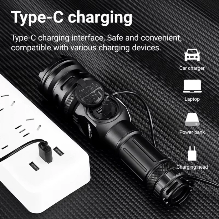 Wison Ws-6868 25watt 2500 Lümen Usb Type-c Şarjlı El Feneri