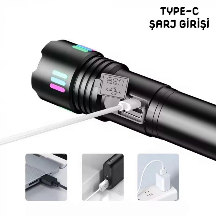 Wison Ws-9944 20w Zoomlu Fosforlu Metal Şarjlı El Feneri