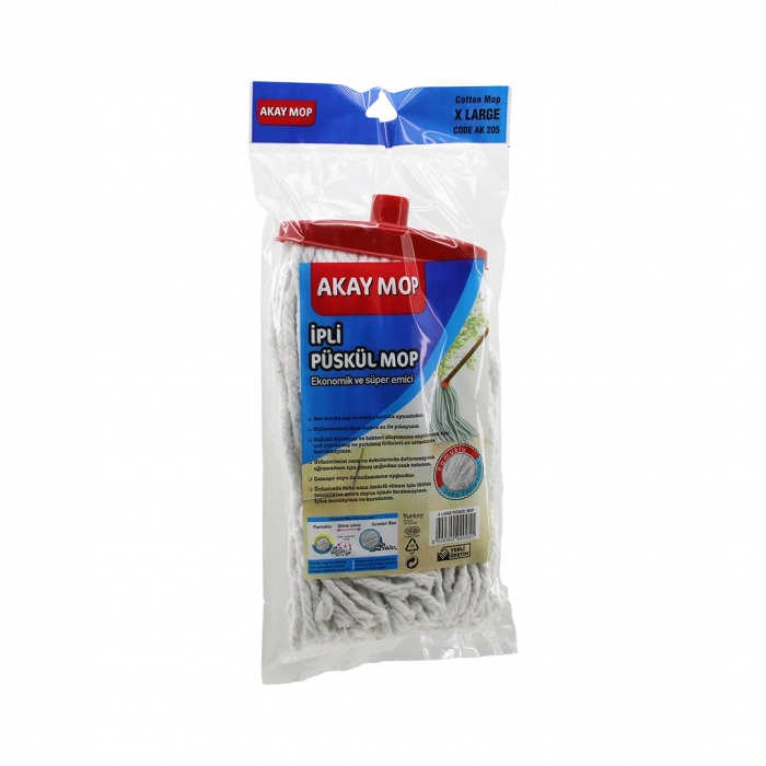 X Large Mikrofiber Endüstriyel Mop 27 cm Örgülü İpli