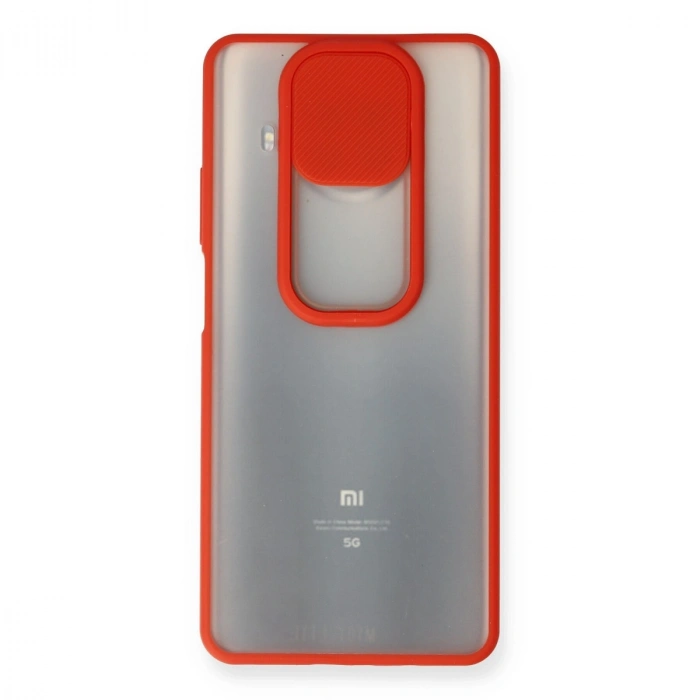 Xiaomi Mi 10t Lite Kılıf Palm Buzlu Kamera Sürgülü Silikon - Kırmızı