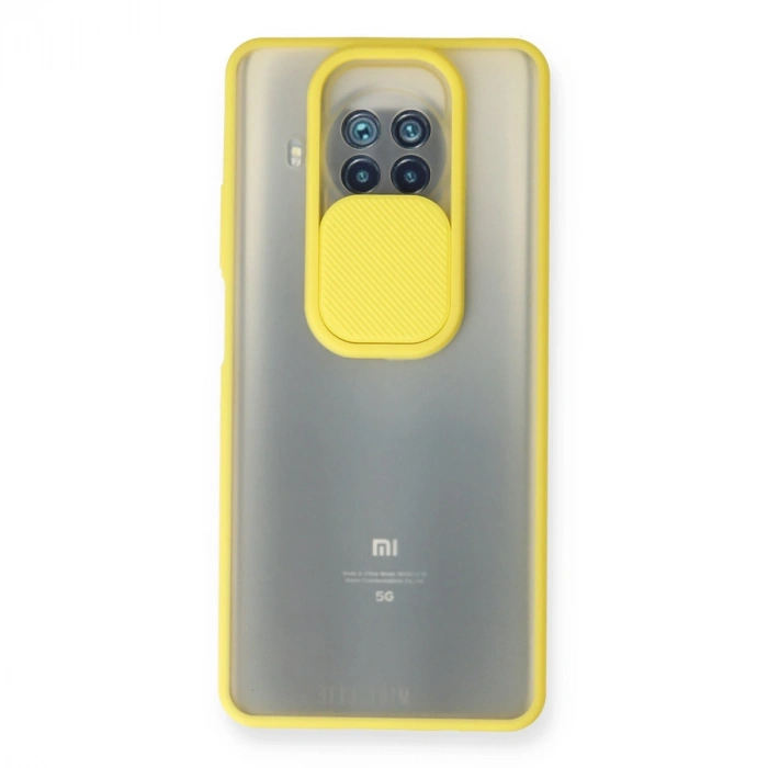 Xiaomi Mi 10t Lite Kılıf Palm Buzlu Kamera Sürgülü Silikon - Sarı