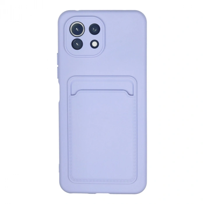 Xiaomi Mi 11 Kılıf Kelvin Kartvizitli Silikon - Lila