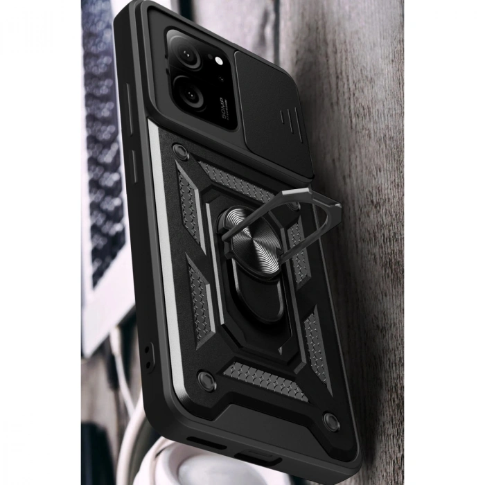 Xiaomi Mi 13t Pro Kılıf Pars Lens Yüzüklü Silikon - Kırmızı