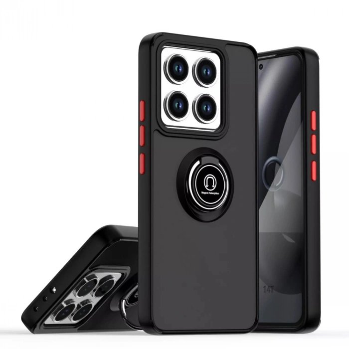 Xiaomi Mi 15 Kılıf Montreal Yüzüklü Silikon Kapak - Siyah