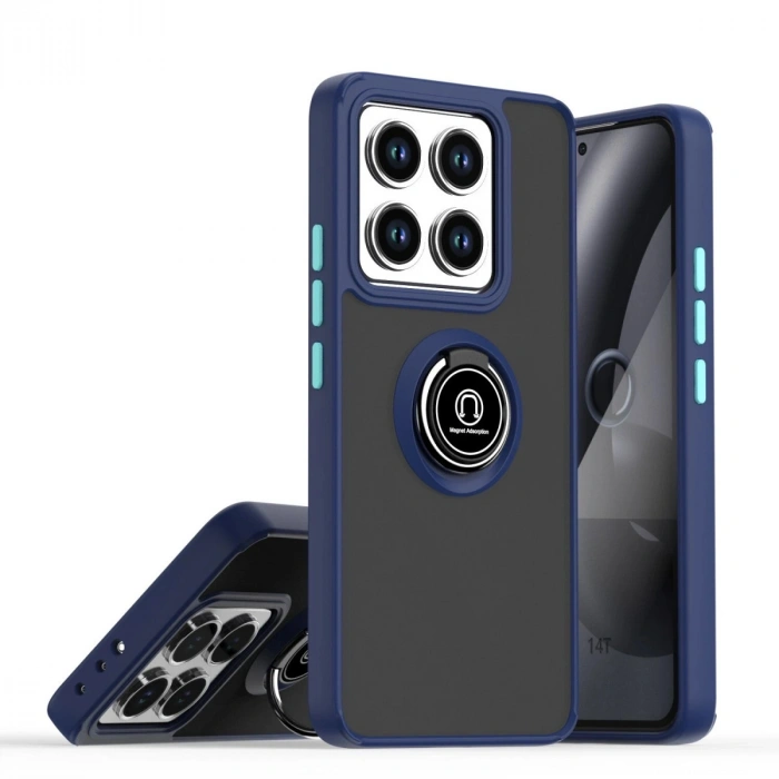 Xiaomi Mi 15 Pro Kılıf Montreal Yüzüklü Silikon Kapak - Lacivert