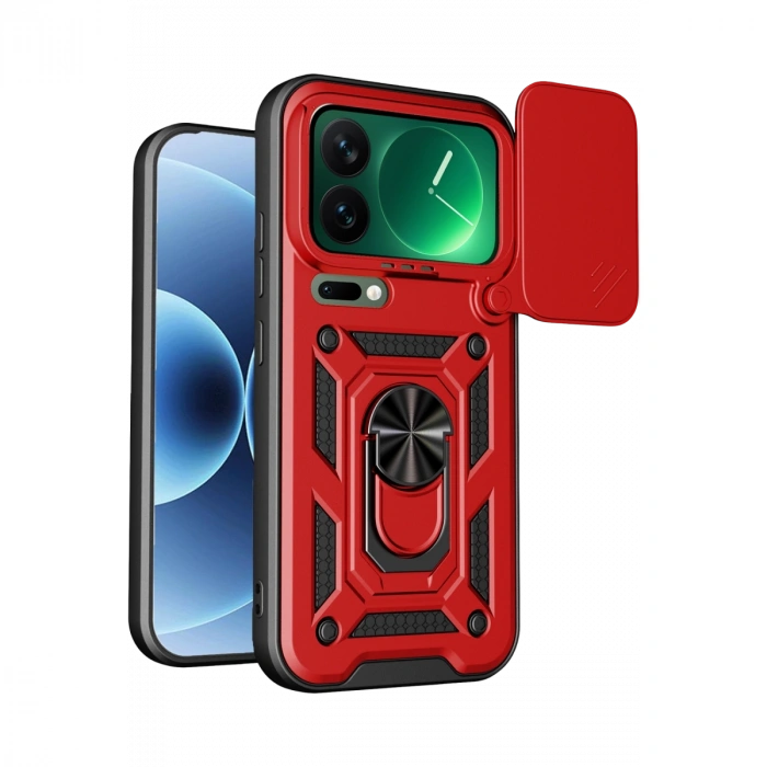 Xiaomi Mi 17 Pro Pars Lens Yüzüklü Silikon - Kırmızı