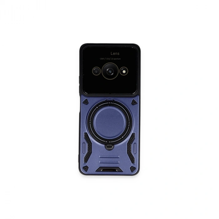 Xiaomi Poco C61 Kılıf Joy Lens Standlı Kapak - Lacivert