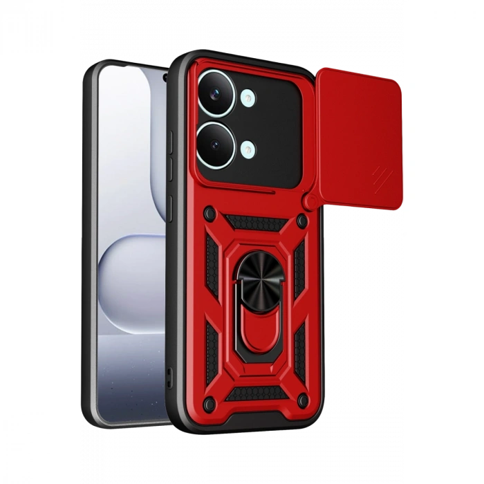 Xiaomi Poco X8 Pro Max Pars Lens Yüzüklü Silikon - Kırmızı