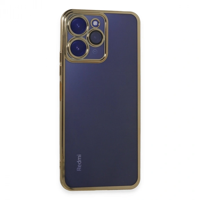 Xiaomi Redmi 12 Kılıf Razer Lensli Silikon - Gold
