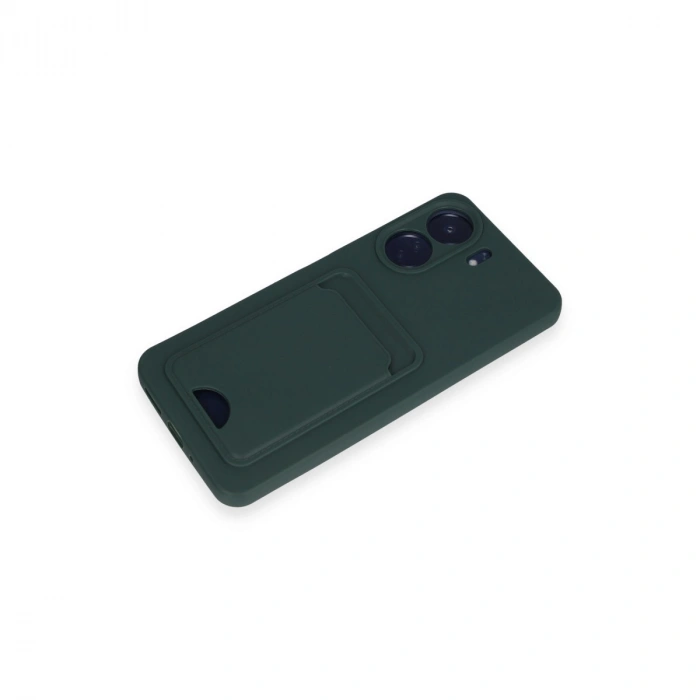 Xiaomi Redmi 13c Kılıf Kelvin Kartvizitli Silikon - Koyu Yeşil