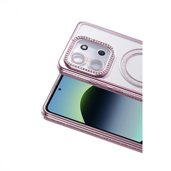Xiaomi Redmi 15c 4g Joke Simli Magneticsafe Kılıf - Pembe