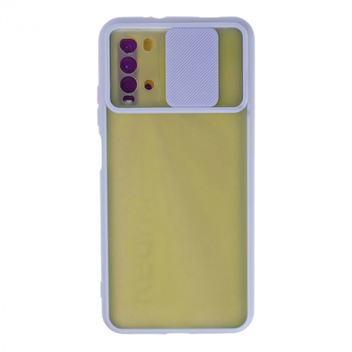 Xiaomi Redmi 9t Kılıf Palm Buzlu Kamera Sürgülü Silikon - Lila