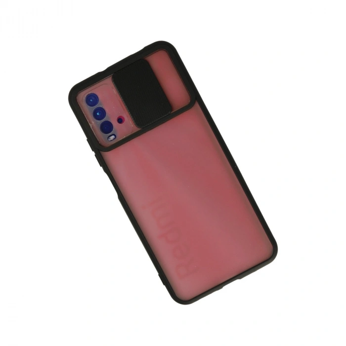 Xiaomi Redmi 9t Kılıf Palm Buzlu Kamera Sürgülü Silikon - Siyah