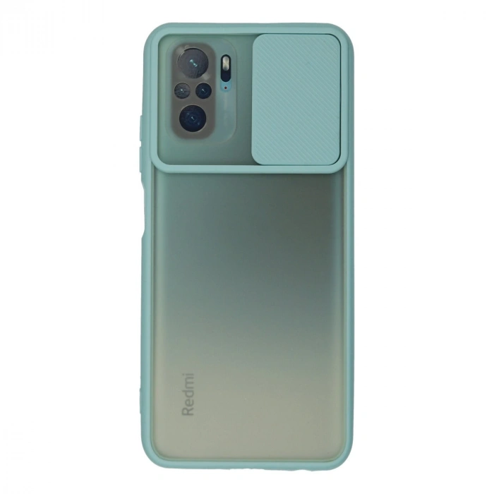 Xiaomi Redmi Note 10 Kılıf Palm Buzlu Kamera Sürgülü Silikon - Turkuaz