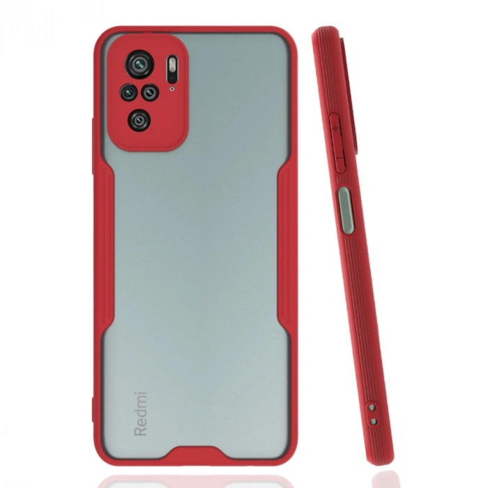 Xiaomi Redmi Note 10 Kılıf Platin Silikon - Kırmızı