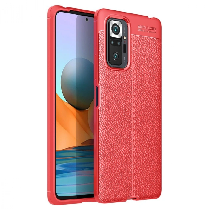 Xiaomi Redmi Note 10 Pro Kılıf Auto Focus Kapak - Kırmızı