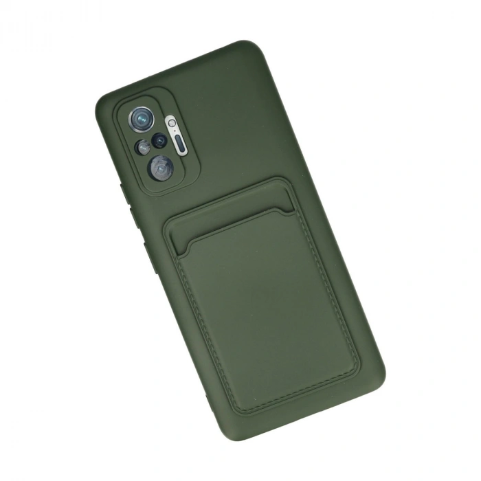 Xiaomi Redmi Note 10 Pro Kılıf Kelvin Kartvizitli Silikon - Koyu Yeşil