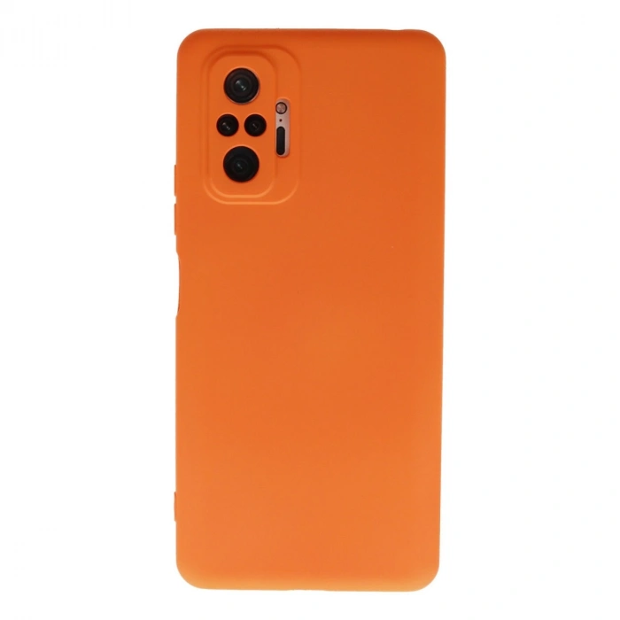 Xiaomi Redmi Note 10 Pro Kılıf Nano İçi Kadife Silikon - Turuncu