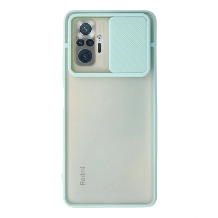 Xiaomi Redmi Note 10 Pro Kılıf Palm Buzlu Kamera Sürgülü Silikon - Turkuaz
