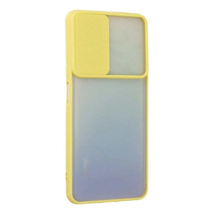 Xiaomi Redmi Note 11 Kılıf Palm Buzlu Kamera Sürgülü Silikon - Sarı