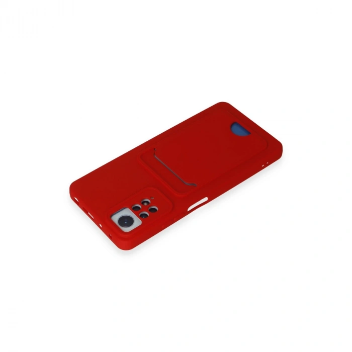 Xiaomi Redmi Note 11 Pro Kılıf Kelvin Kartvizitli Silikon - Kırmızı