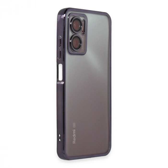 Xiaomi Redmi Note 11e Kılıf Razer Lensli Silikon - Mor