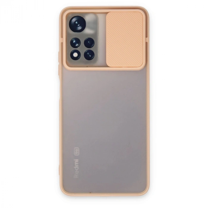 Xiaomi Redmi Note 11t Kılıf Palm Buzlu Kamera Sürgülü Silikon - Pembe
