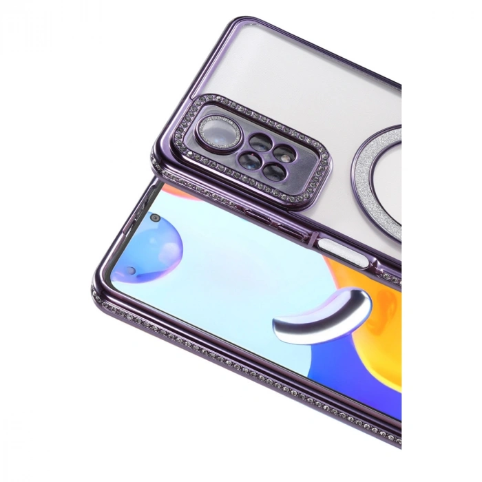 Xiaomi Redmi Note 12 Pro 4g Joke Simli Magneticsafe Kılıf - Derin Mor