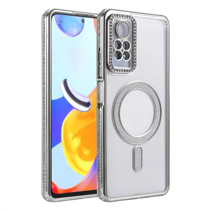 Xiaomi Redmi Note 12 Pro 4g Joke Simli Magneticsafe Kılıf - Gümüş