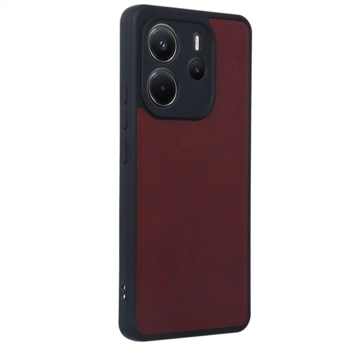 Xiaomi Redmi Note 14 4g Kılıf Aras Deri Kapak - Bordo