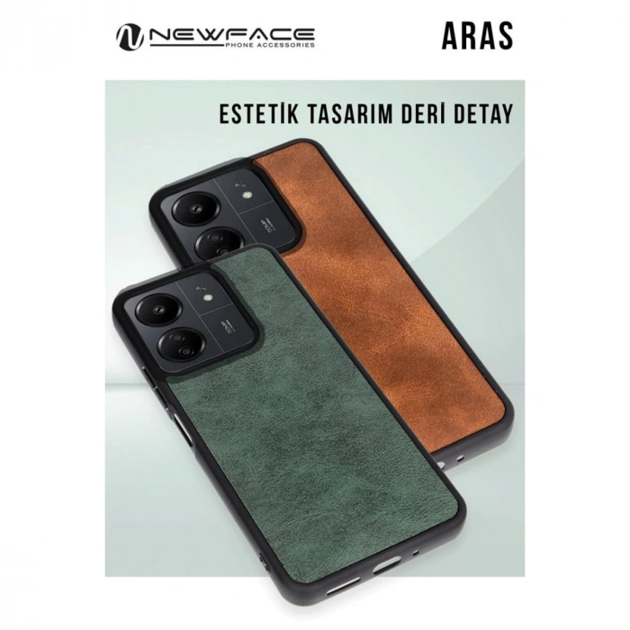 Xiaomi Redmi Note 14 4g Kılıf Aras Deri Kapak - Pudra