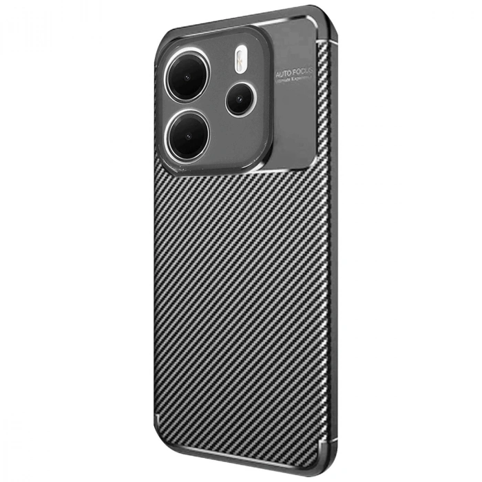 Xiaomi Redmi Note 14 4g Kılıf Auto Focus Karbon Kapak - Siyah