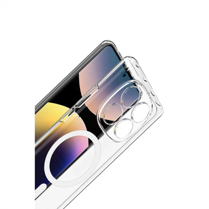 Xiaomi Redmi Note 14 Pro 4g Combo Sert Şeffaf Magsafe Kapak - Şeffaf