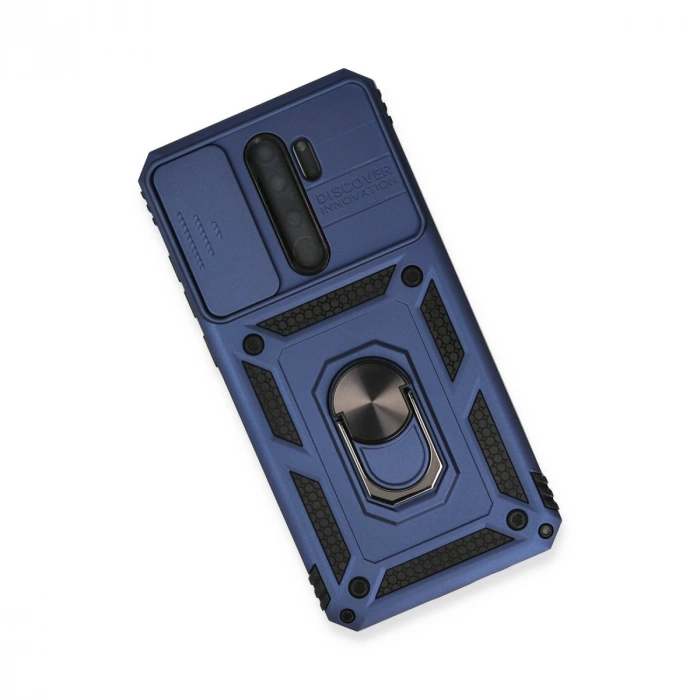 Xiaomi Redmi Note 8 Pro Kılıf Pars Lens Yüzüklü Silikon - Lacivert