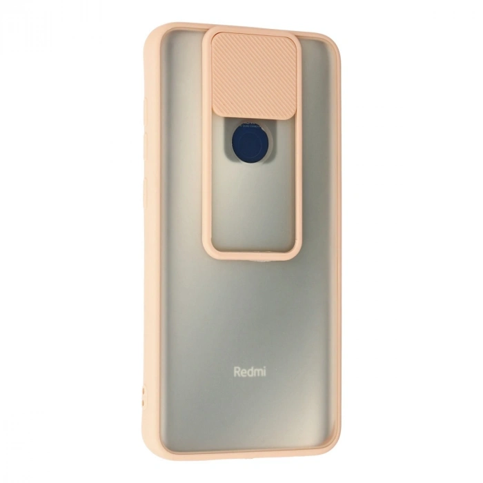 Xiaomi Redmi Note 9 Kılıf Palm Buzlu Kamera Sürgülü Silikon - Pembe