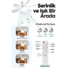 6 Kanatlı 3 Kademeli Led Aydınlatmalı Uzaktan Kumandalı Tavan Vantilatörü