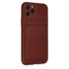 Apple İphone 11 Pro Kılıf Kelvin Kartvizitli Silikon - Bordo