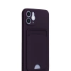 Apple İphone 12 Kılıf Kelvin Kartvizitli Silikon - Derin Mor