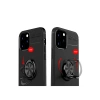 Apple İphone 12 Kılıf Range Yüzüklü Silikon - Siyah-kırmızı