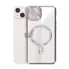 Apple İphone 14 Kılıf Joke Simli Magneticsafe Kılıf - Derin Mor