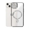 Apple İphone 14 Kılıf Joke Simli Magneticsafe Kılıf - Gümüş