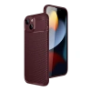Apple İphone 15 Kılıf Auto Focus Karbon Kapak - Bordo
