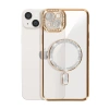 Apple İphone 15 Kılıf Joke Simli Magneticsafe Kılıf - Gold
